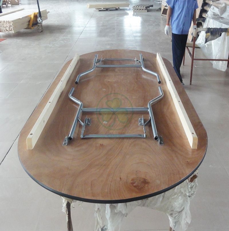 Customized Wood Ellipse Folding Banquet Tables SL-T2092OWFT