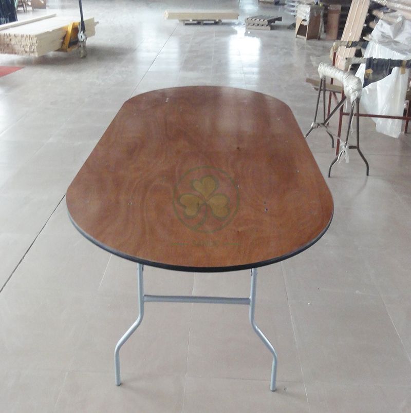 Customized Wood Ellipse Folding Banquet Tables SL-T2092OWFT