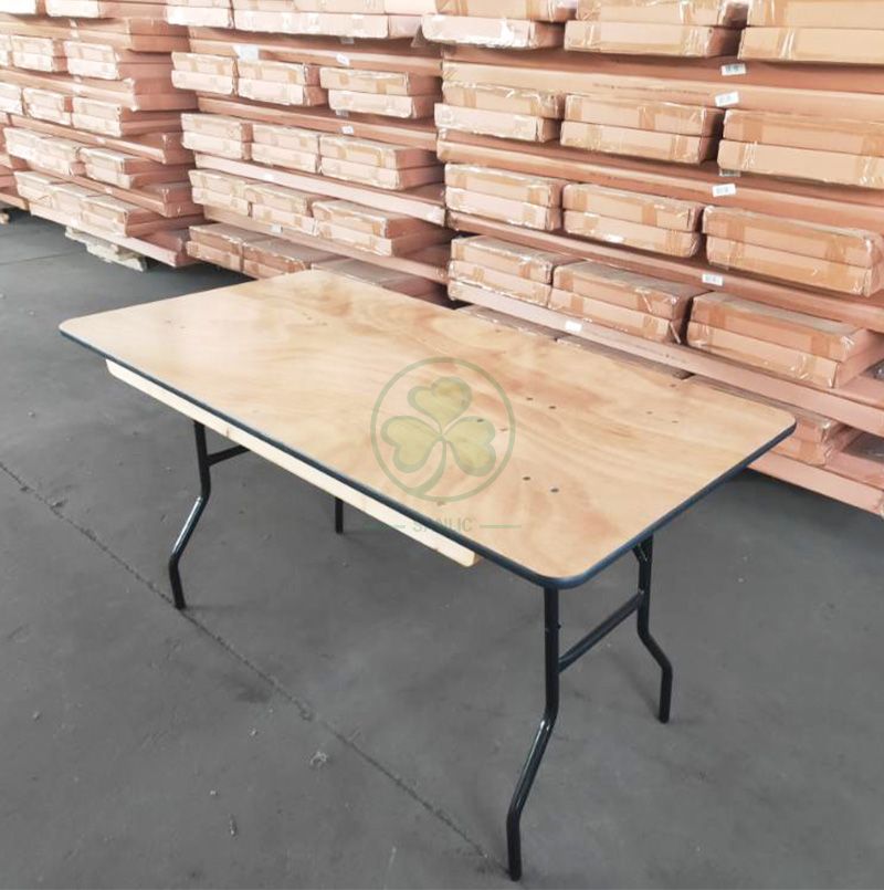 Hot Sale Wood Folding Rectangular Table for Weddings and Events Celebrations with PVC Edge SL-T2093WRFT