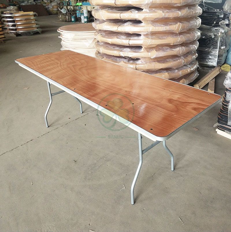 Hot Sale Plywood Foldable Trestle Table for Indoor or Outdoor Various Weddings and Events Occasions with AL Edge SL-T2095PFRT