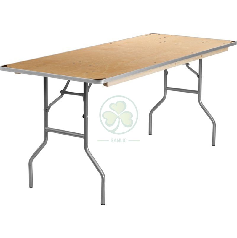 Customized Wood Rectangular Folding Table with Special Protective Angle SL-T2097CRFT