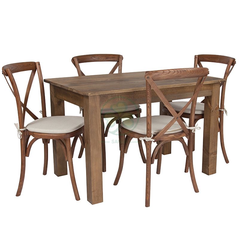 Popular Solid Pinewood Foldable Farmhouse Style Dining Table Farmhouse Pub Table SL-T2106FFPB