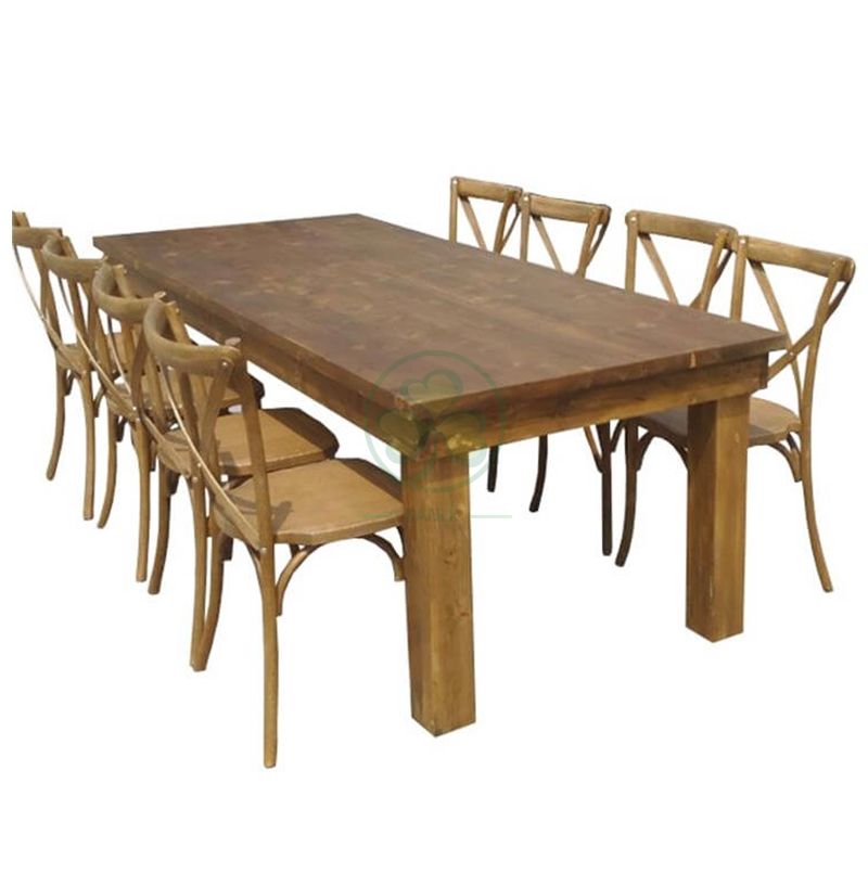 Popular Solid Pinewood Foldable Farmhouse Style Dining Table Farmhouse Pub Table SL-T2106FFPB