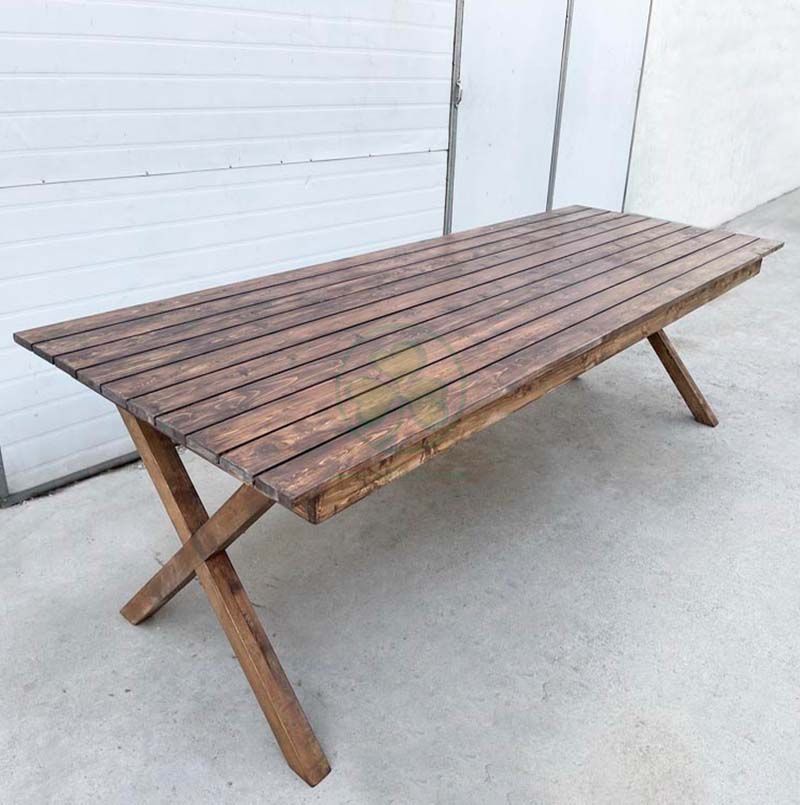 High Quality Cross Legs Wood Folding Farm Dining Table for Outdoor Various Parties and Events SL-T2116CWFT
