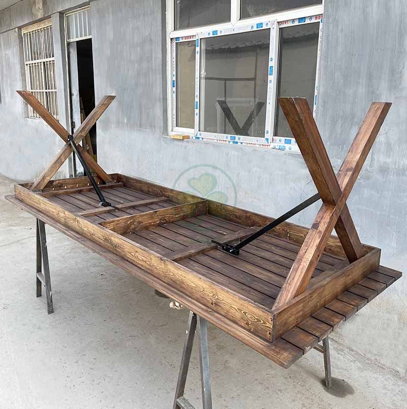 High Quality Cross Legs Wood Folding Farm Dining Table for Outdoor Various Parties and Events SL-T2116CWFT