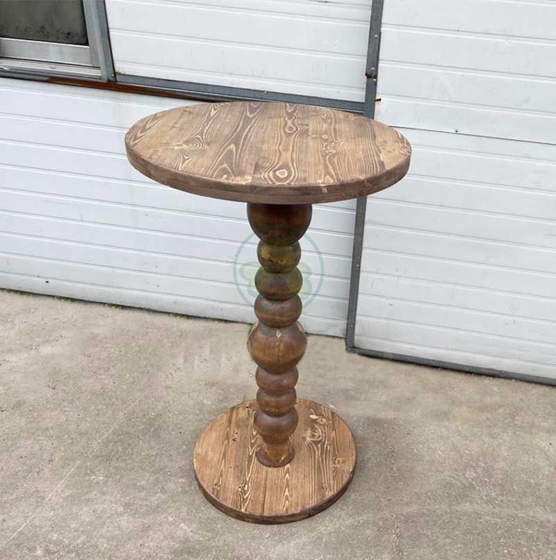 Custom Farmhouse Style Round Pub Table Pedestal Bar Table SL-T2121FSPT