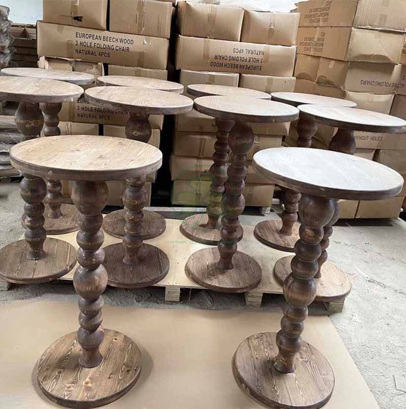 Custom Farmhouse Style Round Pub Table Pedestal Bar Table SL-T2121FSPT