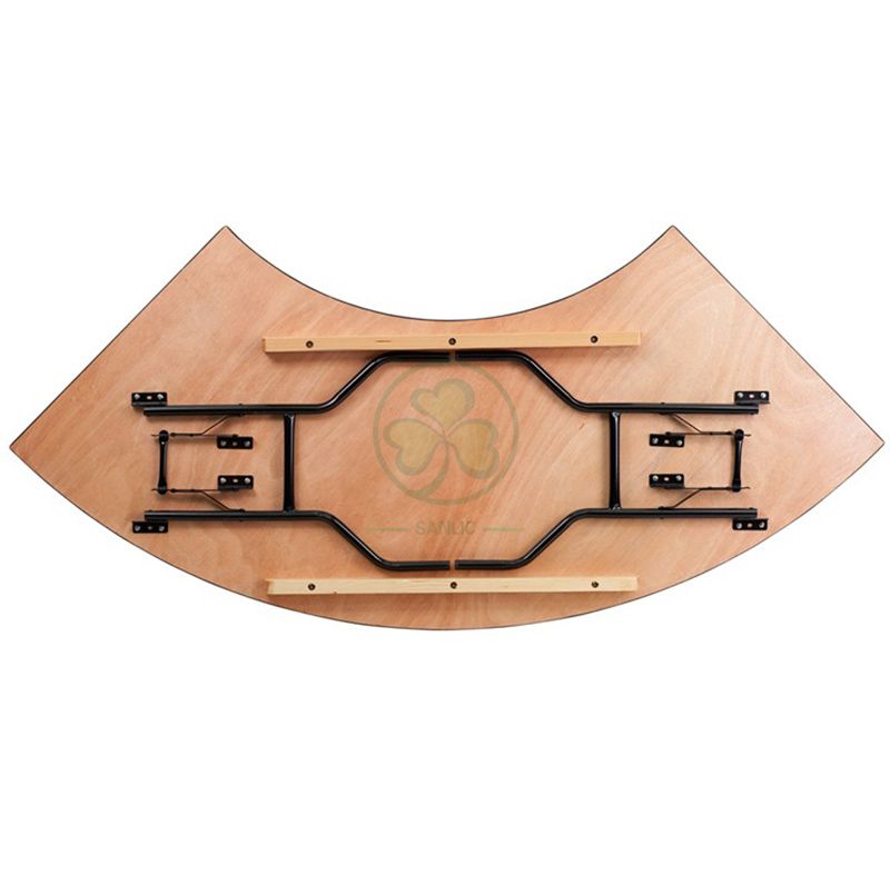 Wholesale Wooden Serpentine Folding Table for Dining Halls and Catering Services SL-T2096WSPT