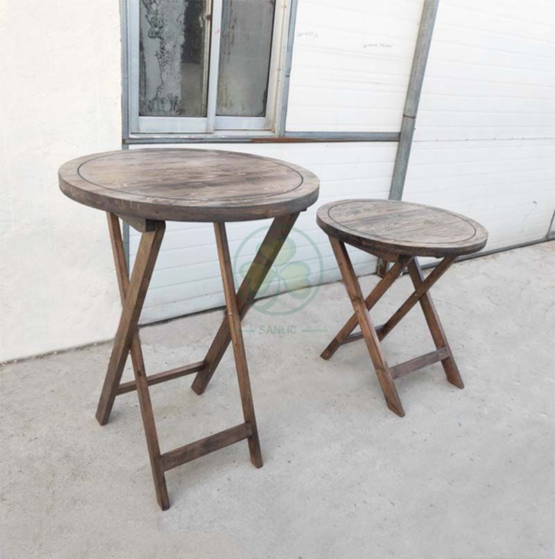 Wholesale Farmhouse Style Wood Folding Round Bistro Table for Garden or Patio SL-T2125FSBT