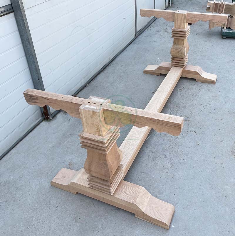 New Designed Solid Wood Trestle Pedestal Large Rectangle Farmhouse Dining Table SL-T2133NFPT