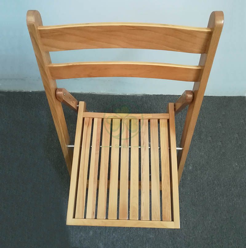 Popular Natural Wooden Slatted Folding Chair for Indoor or Outdoor Banquets Reunions or Parties SL-W1871WSFC