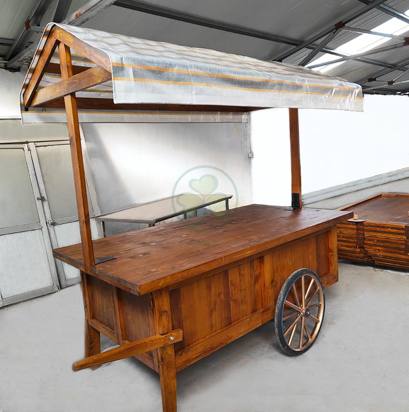 Bespoke Food Cart with Canopy and Storage Cabinet for Weddings and Events  SL-T2143BFCS