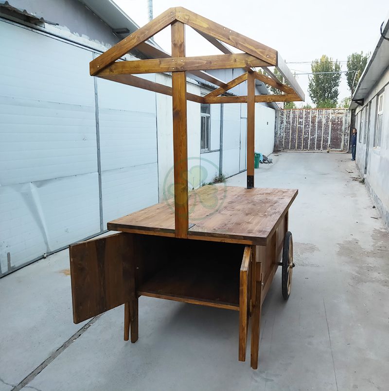 Bespoke Food Cart with Canopy and Storage Cabinet for Weddings and Events  SL-T2143BFCS