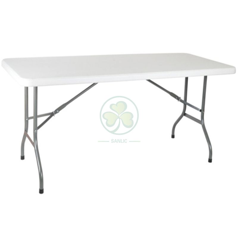 72inches HDPE Plastic Rectangular Folding Table for Indoor or Outdoor Various Different Social Banquets or Celebrations  SL-T2150HPFT