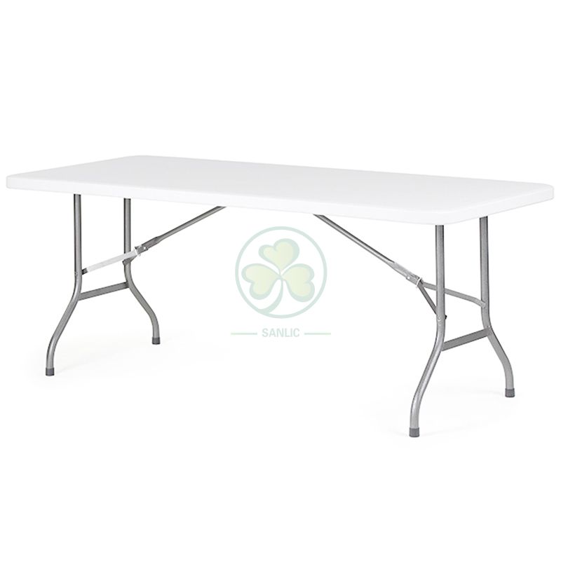 72inches HDPE Plastic Rectangular Folding Table for Indoor or Outdoor Various Different Social Banquets or Celebrations  SL-T2150HPFT