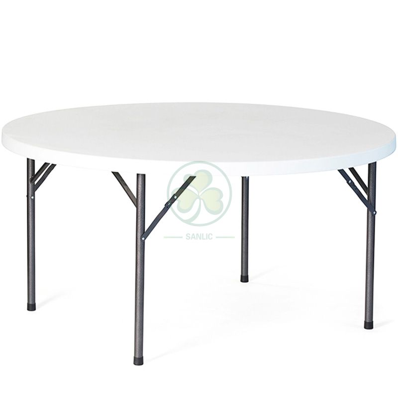 Factory Direct 5ft Round Plastic Folding Banquet Table for Outdoor or Indoor Parties Or Celebrations  SL-T2155PFRT