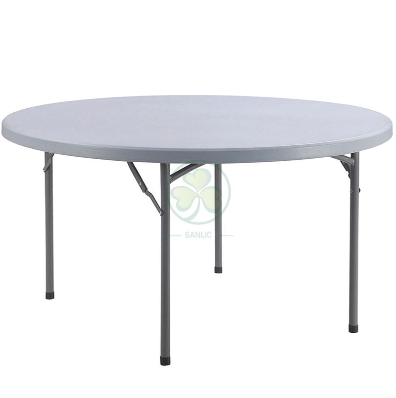 Hot Selling 72inches Round Plastic Folding Dining Table for Dining Halls or Wedding Venues  SL-T2156PFDT