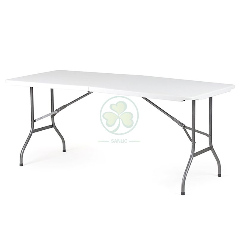 Factory Direct 6ft Plastic Rectangular Fold-In-Half Table T4.0 SL-T2163PFIT