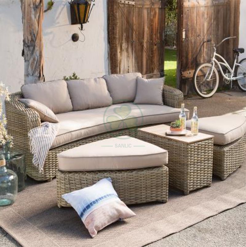 High Quality All Weather Outdoor Furniture Classic Sofa Set Cane Sofa SL-WR2180OWSS