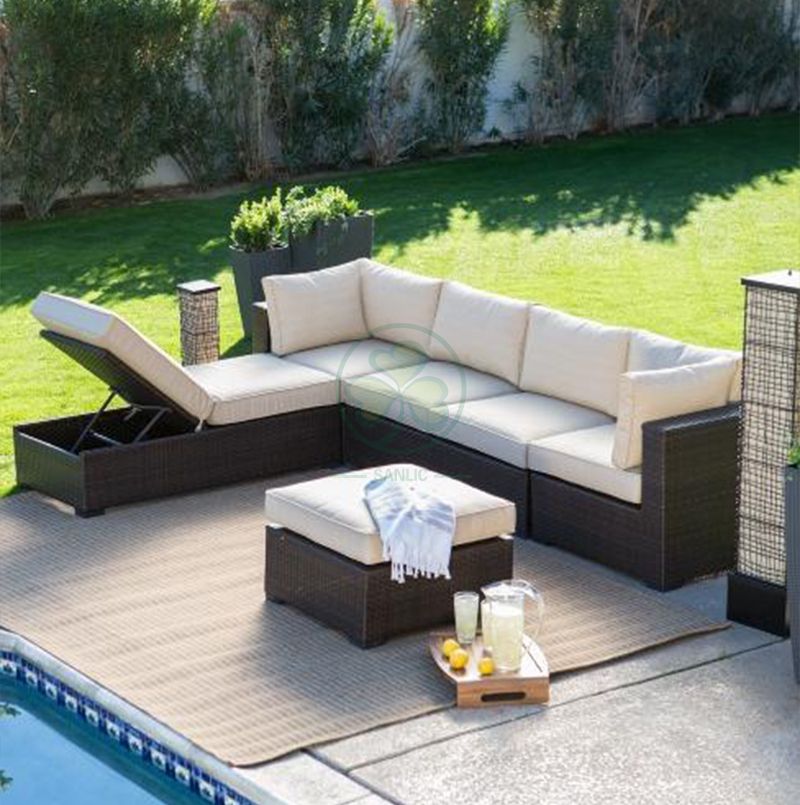 High Quality All Weather Outdoor Furniture Classic Sofa Set Cane Sofa SL-WR2180OWSS