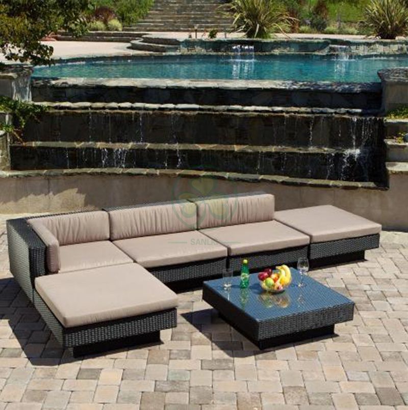 High Quality All Weather Outdoor Furniture Classic Sofa Set Cane Sofa SL-WR2180OWSS