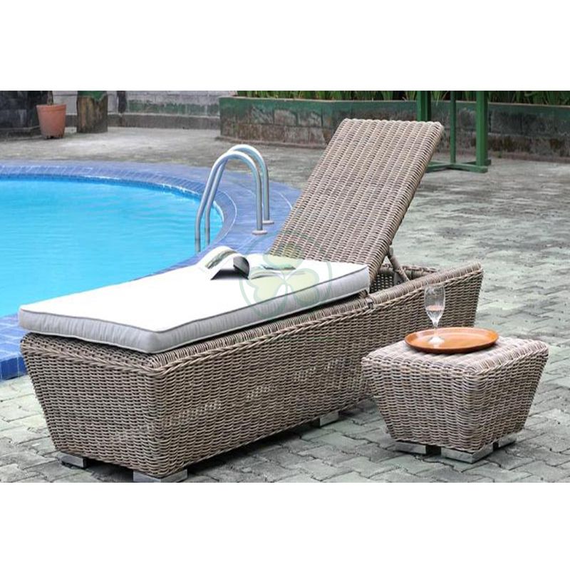 Best Seller Outdoor Chaise Lounge Sunbed Rattan Pool Lounge Chairs For Resort  SL-WR2181RPLC