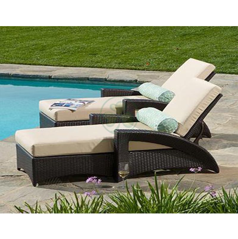 Best Seller Outdoor Chaise Lounge Sunbed Rattan Pool Lounge Chairs For Resort  SL-WR2181RPLC