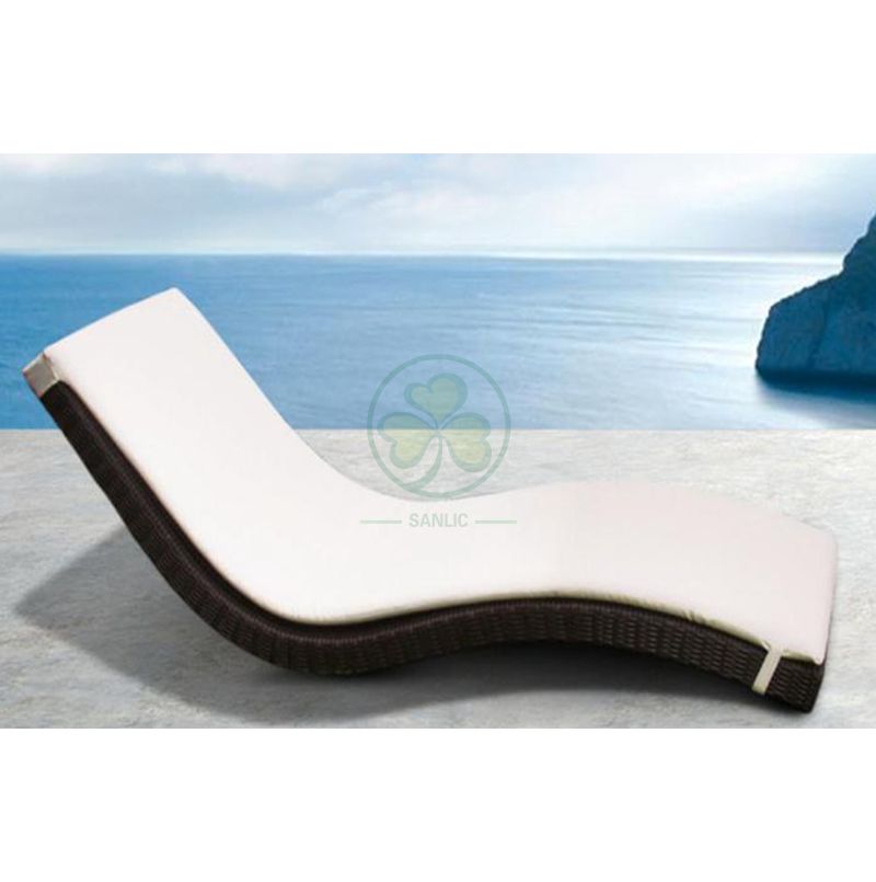 Wholesale All Weather Resistant Aluminum PE Rattan Armless Sun Lounger for Beach SL-WR2182APRL