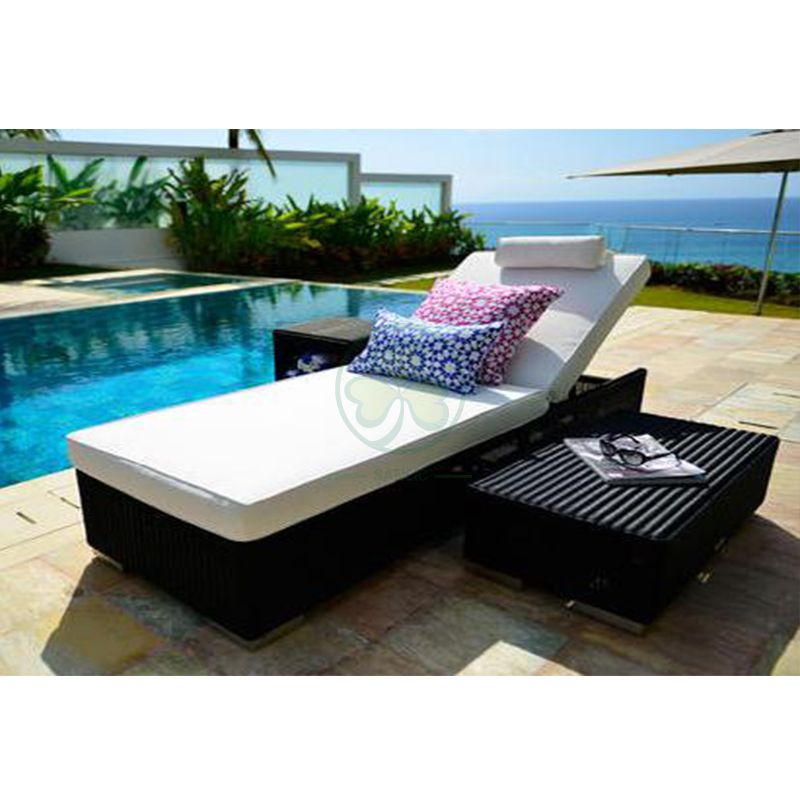 Wholesale All Weather Resistant Aluminum PE Rattan Armless Sun Lounger for Beach SL-WR2182APRL