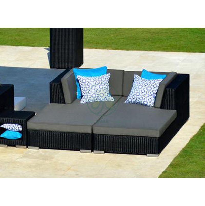 Wholesale All Weather Resistant Aluminum PE Rattan Armless Sun Lounger for Beach SL-WR2182APRL