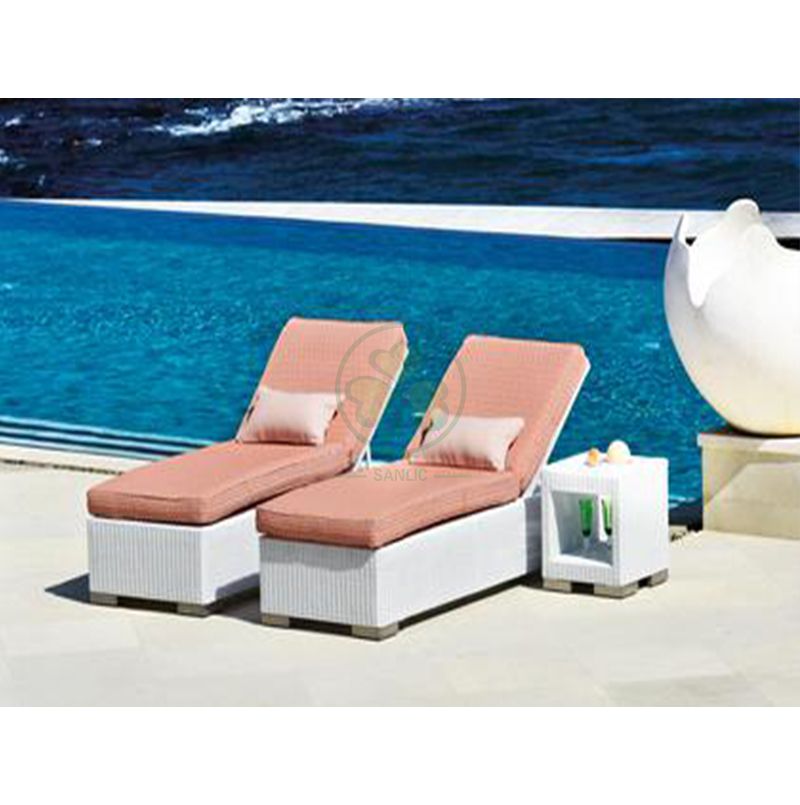 Wholesale All Weather Resistant Aluminum PE Rattan Armless Sun Lounger for Beach SL-WR2182APRL