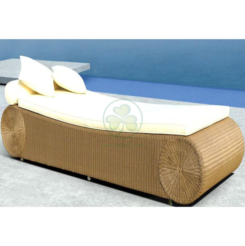 Popular Durable Outdoor Furniture Rattan Sun Lounger Sun Bed Lounger For Beach Or Hotel  SL-WR2183ORLC