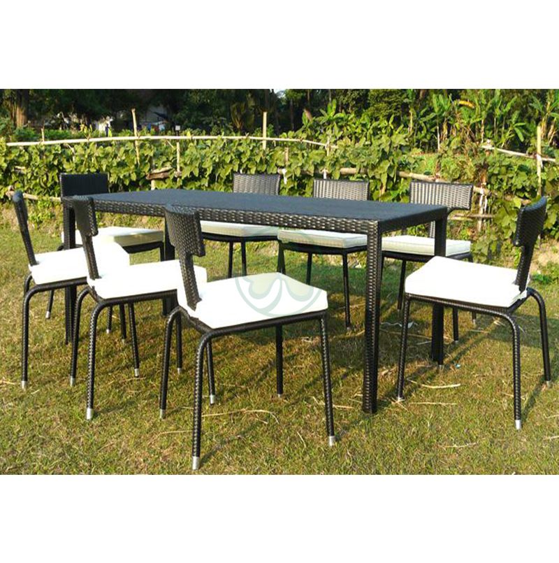 Popular Widely Used Classical Wicker Outdoor Patio Garden Dining Table and Chair  SL-WR2186OPTC