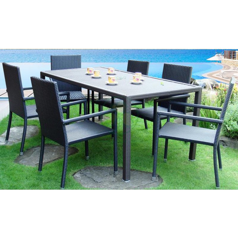 Popular Widely Used Classical Wicker Outdoor Patio Garden Dining Table and Chair  SL-WR2186OPTC