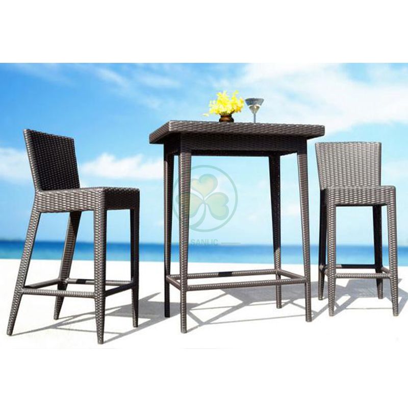 Modern Style Patio Bar Sets Rattan Furniture Outdoor Wicker Patio Bar Table and Stools SL-WR2190WPTC
