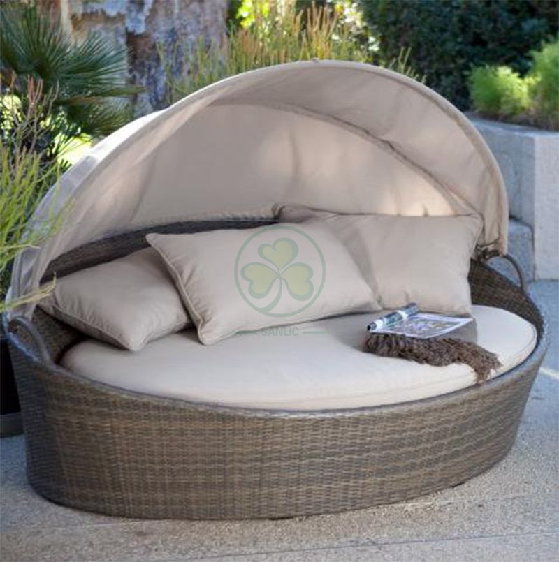 Hot Sale Outdoor Furniture Rattan Patio Garden Wicker Round Daybed SL-WR2192WRDB