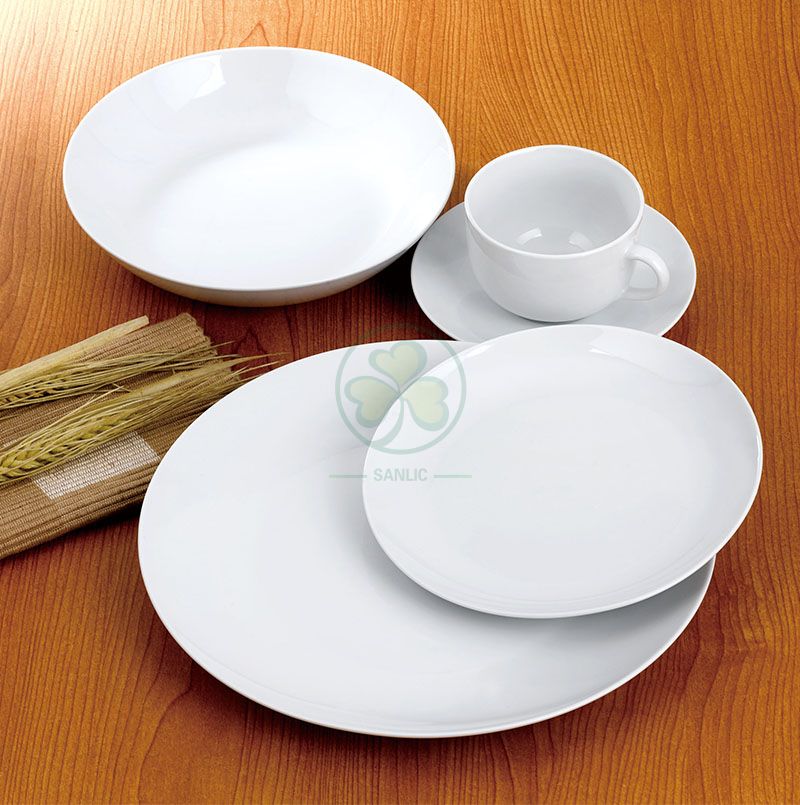 Factory Wholesale Bulk Wedding Banquet Hall Event Porcelain Dinner Plate Bone China Dinner Set SL-CD2199EPDP