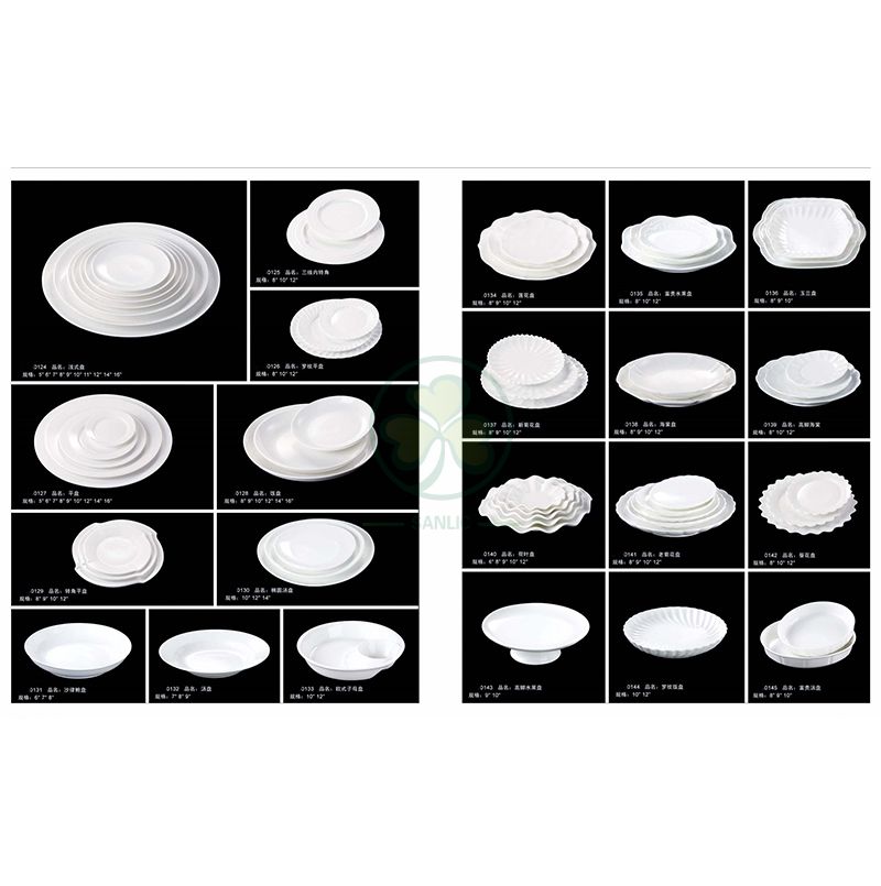 Eco Friendly White Porcelain Wedding Catering Ceramic Dinner Plates Bone China Plates  SL-CD2202WPCP