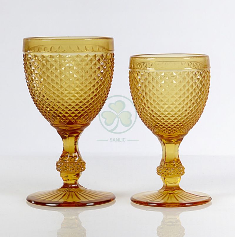 Wholesale Glassware Coloured Goblet Wine Glasses Water Glass Goblets SL-CD2203WCGG