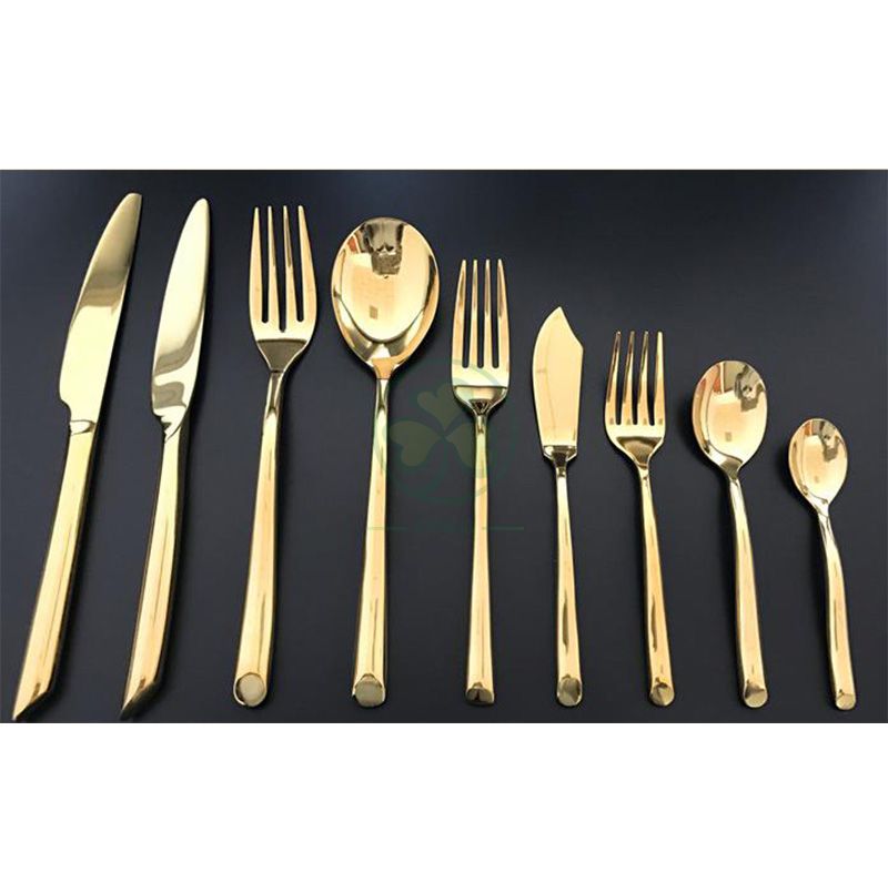 Royal Gold Plated Stainless Steel Knife Spoon Fork Hotel Restaurant Wedding Dinner Cutlery Set SL-CD2209GSSC