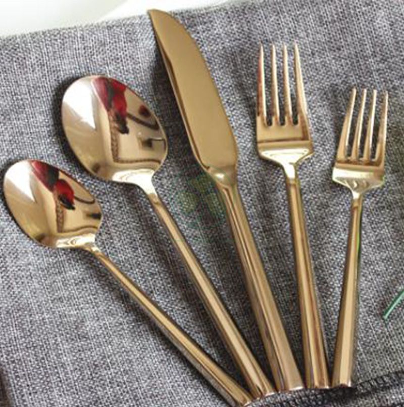 Royal Gold Plated Stainless Steel Knife Spoon Fork Hotel Restaurant Wedding Dinner Cutlery Set SL-CD2209GSSC