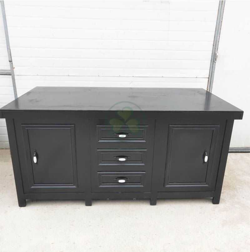 Factory Wholesale Wooden Buffet Table Sideboard with Drawers for Weddings Banquets or Events Catering Services   SL-T2212WBTD