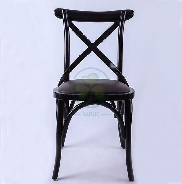 Popular Dark Wood X Back Chair with Rattan Seat for Event Rental