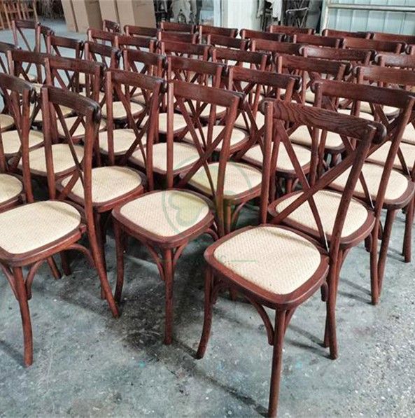 Customized French Stackable Wedding Crossback Chairs