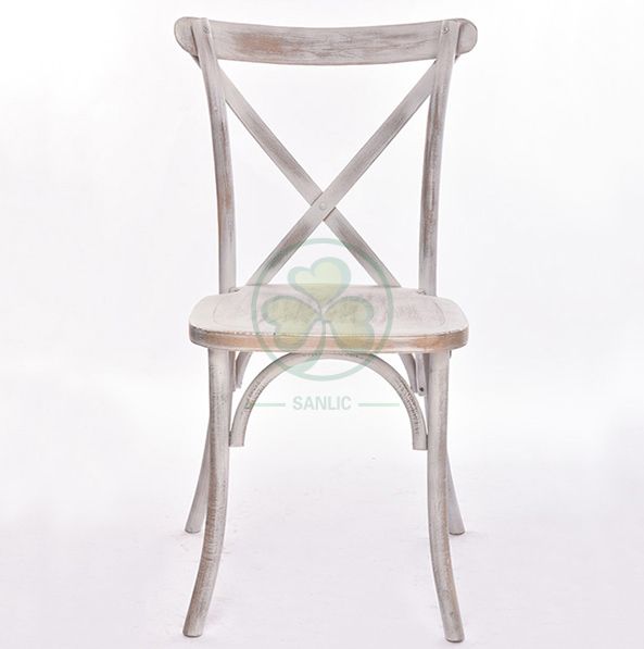 Wooden Banquet Limewash Crossback Chairs