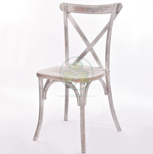 Wooden Banquet Limewash Crossback Chairs