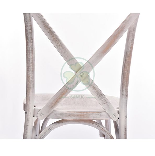 Wooden Banquet Limewash Crossback Chairs