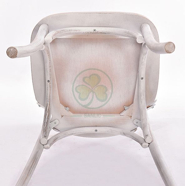 Wooden Banquet Limewash Crossback Chairs