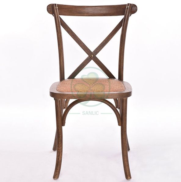 Rustic Solid Beech Wood Crossback Dining Chairs