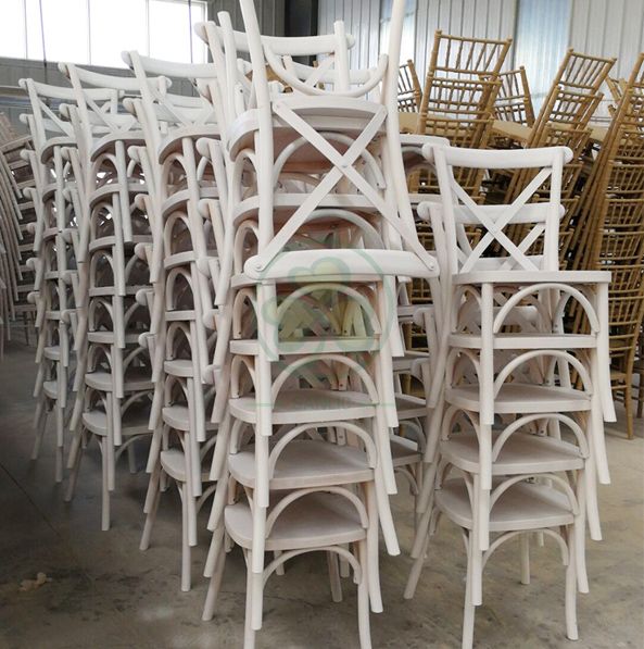 Rustic Solid Beech Wood Crossback Dining Chairs